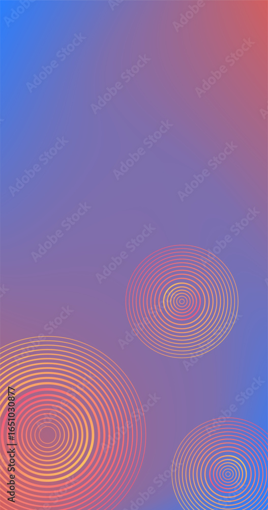 Aufkleber gradient purple abstract background with circles and copy space