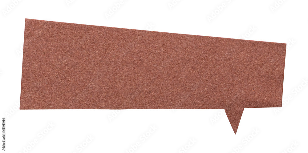 Poster brown isolated cut out paper speech bubble with copy space for text on transparent png background de