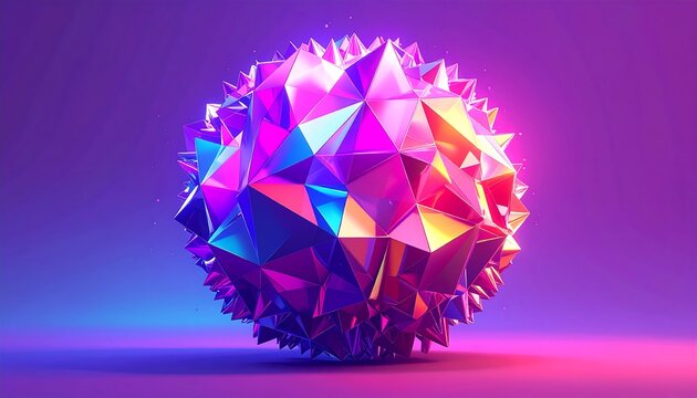 Abstract geometric sphere in vibrant colors