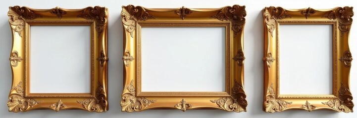 Elegant antique frames, gold & wood, various sizes , old, wall decor, antique