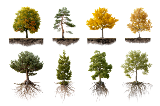 Seasonal tree species and root changes