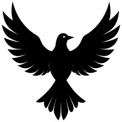 Obraz premium Bird wings spread vector silhouette 