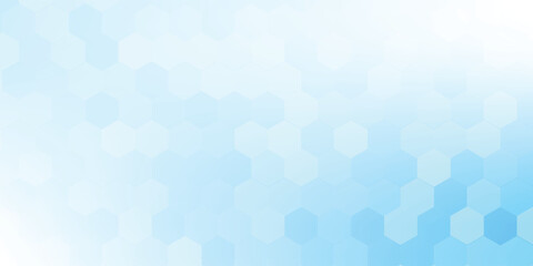Abstract blue and white hexagon background. Futuristic digital hi-technology banner. Healthcare background. Vector