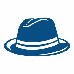Fedora Hat Vector Icon Minimalist Fashion Logo Design.
