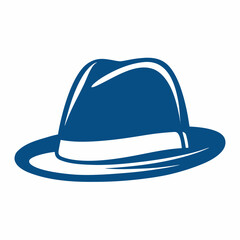 Fedora Hat Vector Icon Minimalist Fashion Logo Design.