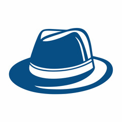 Fedora Hat Vector Icon Minimalist Fashion Logo Design.