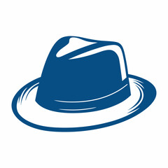 Fedora Hat Vector Icon Minimalist Fashion Logo Design.