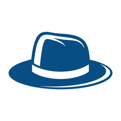 Fedora Hat Vector Icon Minimalist Fashion Logo Design.