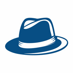 Fedora Hat Vector Icon Minimalist Fashion Logo Design.