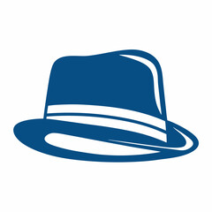 Fedora Hat Vector Icon Minimalist Fashion Logo Design.