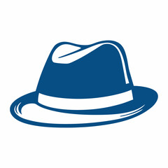 Fedora Hat Vector Icon Minimalist Fashion Logo Design.