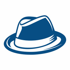 Fedora Hat Vector Icon Minimalist Fashion Logo Design.