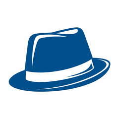 Fedora Hat Vector Icon Minimalist Fashion Logo Design.