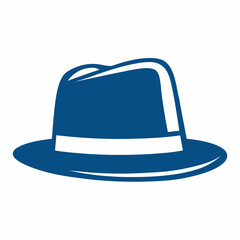 Fedora Hat Vector Icon Minimalist Fashion Logo Design.