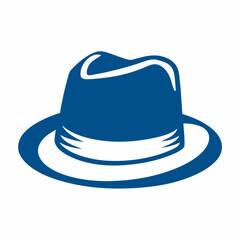 Fedora Hat Vector Icon Minimalist Fashion Logo Design.
