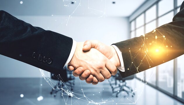 Business handshake, networking