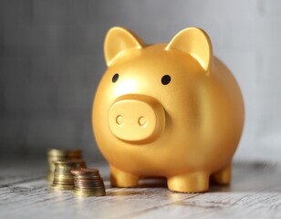 Piggy bank coins money of different countries saving finance keep