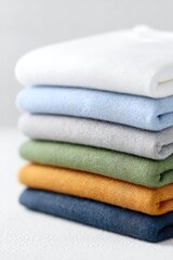 Softly stacked fabric in calming hues creates serene and invitin