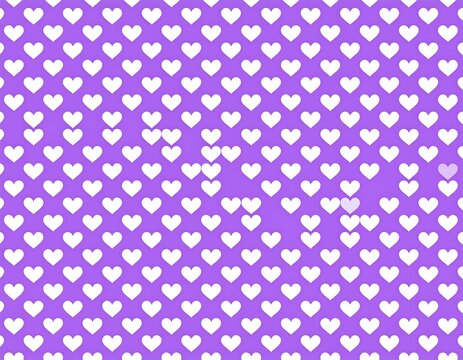 Fototapeta Repeating white hearts on purple background