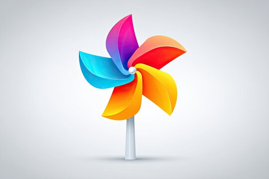 Colorful, 3D pinwheel graphic