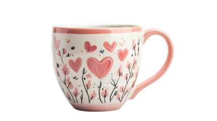 • A ceramic Mother’s Day mug with a cute quote, isolated on white background in HD 