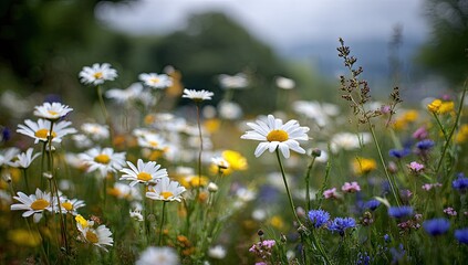 A meadow bursting with wildflowers