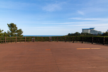 seaside park with the wooden observatory