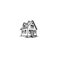 black silhouette vector of a simple home. home silhouette.