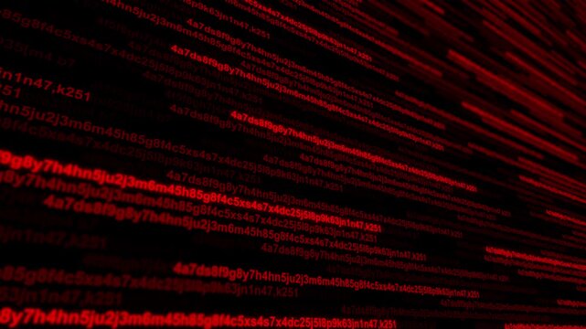 Red Binary code abstract technology background. 