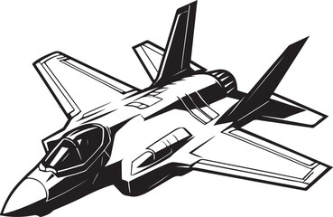 F35 Fighter Jet Silhouette Vector Illustration