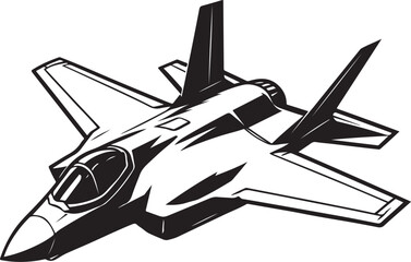 F35 Fighter Jet Silhouette Vector Illustration