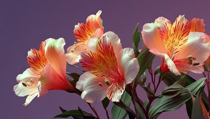 Close-up of vibrant alstroemeria flowers