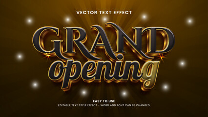 Editable text effect grand opening 3d style premium vector 