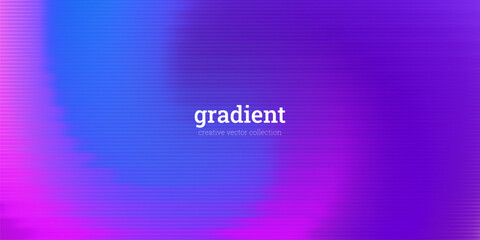 Glass ripple distortion background. Abstract fractal effect, ribbed glass texture with bright gradients and smooth corrugated vertical lines. Purple gradient vector