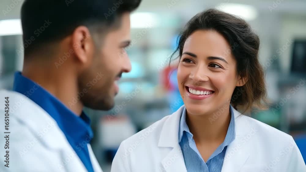 Poster a multicultural team collaborates on gene editing research in a cutting-edge lab setting.