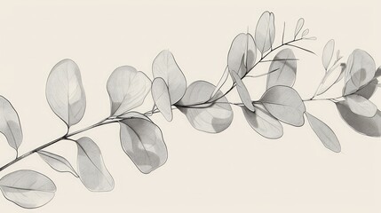 Minimalistic line art of Botanical wall art