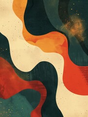 The image features a stylized, retro-inspired illustration depicted in a flat, textured design