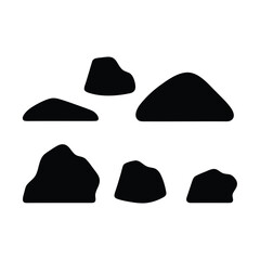 Collection of organic rock shapes silhouette
