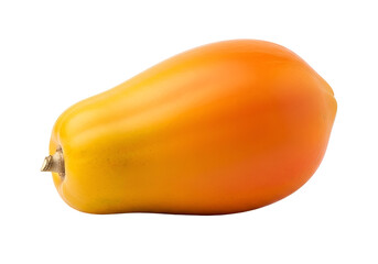 Close-up of a vibrant ripe papaya fruit isolated on a black background showcasing its bright