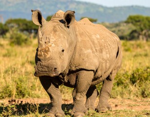 Fototapeta premium Rhinoceros in savanna