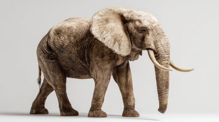 Obraz premium A majestic elephant with wrinkly skin stands against a neutral background