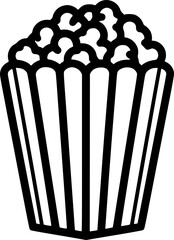 Popcorn box outline icon vector
