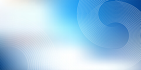 Blue and white abstract background. Modern circle line pattern. Futuristic concept. Minimalist geometric design. Modern vector eps10.