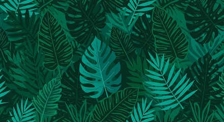 Tropical Leaves Seam Pattern