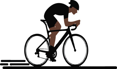 Obraz premium Cyclist in aerodynamic racing posture on a road bicycle with motion blur cycling road bike