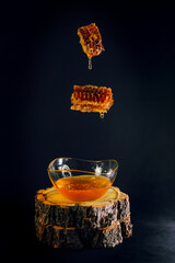 honeycombs over a saucer