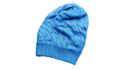 PNG a photo of a blue beanie