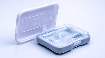 Compact Transparent Storage Box with Multiple Compartments for Travel Use