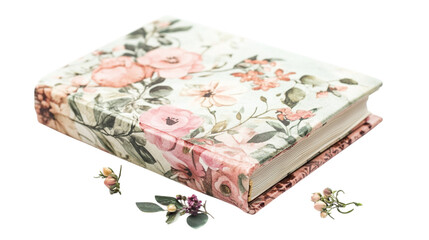 • A handmade Mother's Day photo album with floral designs, isolated on white background in HD 