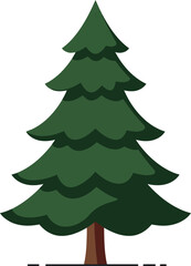 Evergreen fir tree flat icon